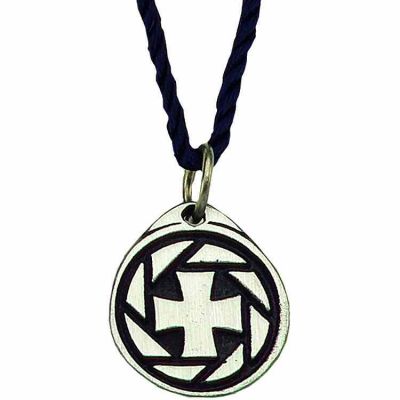 3/4 in. Pewter Circle Cross Pendant on Back Cord - (Pack of 2) -  - P-48-Q