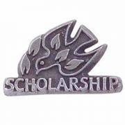 3/4 inch Pewter Scholarship Lapel Pin 1/4in. Post and Clutch Back 2Pk