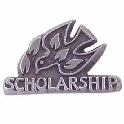 3/4 inch Pewter Scholarship Lapel Pin 1/4in. Post and Clutch Back 2Pk -  - B-64