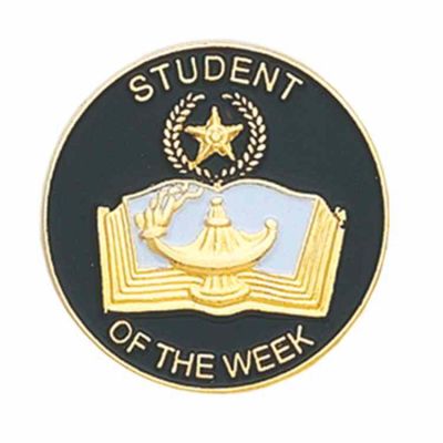 7/8in. Student of the Week Blue & White Lapel Pin - (Pack of 2) -  - TBR540C