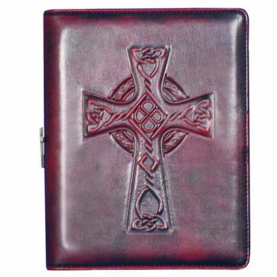 Celtic Cross Personal Leather Journal Elastic Band Secured -  - PJ-06