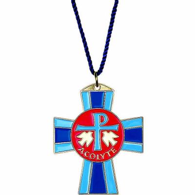 Acolyte Cross Gold Plated & Enameled Pendant Necklace w/Cord - 2Pk -  - 495