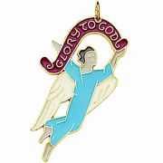 Angel Gold Plated w/Inlaid Enamel Colors Ornament/Pendant - 2Pk