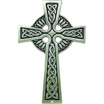 Antiqued Silver Plated Bronze Celtic Wall Cross - (Pack of 2) -  - 335
