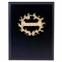 Award Plaque w/Gold Plated Emblem 7x9in.