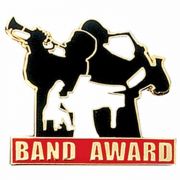 Band Award Pin w/Black, White & Red Enamel - (Pack of 2)