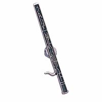 Black/Silver Bassoon Instrument Lapel Pin 1/4in. Post/Clutch Back 2Pk