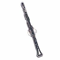 Black / Silver Oboe Instrument Lapel Pin 1/4in. Post / Clutch Back 2Pk