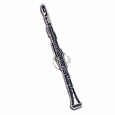 Black / Silver Oboe Instrument Lapel Pin 1/4in. Post / Clutch Back 2Pk -  - TMP3C