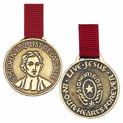 Bronze Saint John Baptist De Lasalle Bookmark w/Red Ribbon - 2Pk -  - 980-B