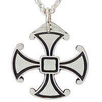 Canterbury Antiqued Silver Plated Cross w/Chain - (Pack of 2)
