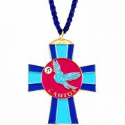 Cantor Cross Gold Plated & Enameled Pendant w/Cord - (Pack of 2)