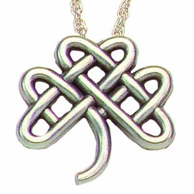 Celtic Clover Knot Antiqued Silver Plated Pendant w/Chain - 2Pk -  - P-170