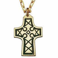 Celtic Gold Plated & Enameled Cross with 18 inch Chain - 2Pk