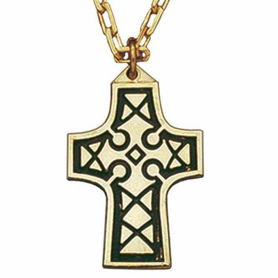 Celtic Gold Plated & Enameled Cross with 18 inch Chain - 2Pk -  - 927