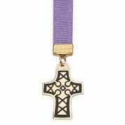 Celtic Gold Plated Cross Bookmark with Ribbon - (Pack of 2)