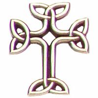 Celtic Knot Antiqued Silver Plated Cross Lapel Pin - (Pack of 2)