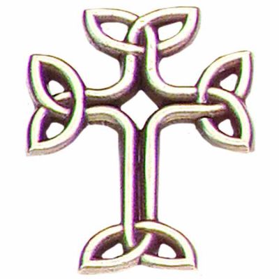 Celtic Knot Antiqued Silver Plated Cross Lapel Pin - (Pack of 2) -  - P-173-PIN