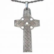 Celtic Sterling Silver Cross Necklace on Chain