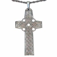 Celtic Sterling Silver Cross Necklace on Chain