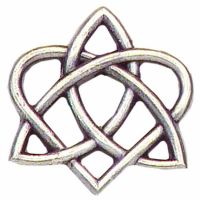 Celtic Trinity Heart Antiqued Silver Plated Lapel Pin - (Pack of 2)