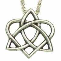 Celtic Trinity Heart Silver Plated Pendant on Youth Pouch - 2Pk