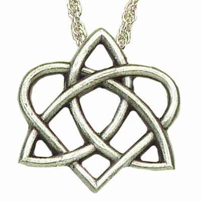 Celtic Trinity Heart Silver Plated Pendant on Youth Pouch - 2Pk -  - P-172