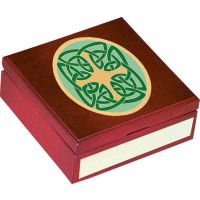 Celtic Wood Keepsake Box with Plush Lining
