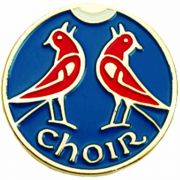 Choir w/Enamel Colors Lapel Pin Red Doves 1/4in. Post/Clutch Back 2Pk