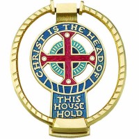 Christ Head of Household Enameled Bronze Door Knocker