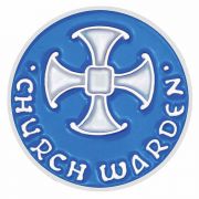 Church Warden Silver Plated & Enameled Lapel Pin - (Pack of 2)