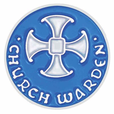 Church Warden Silver Plated & Enameled Lapel Pin - (Pack of 2) -  - B-100