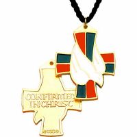 Confirmed in Christ Gold Plated & Enameled Pendant - (Pack of 2)