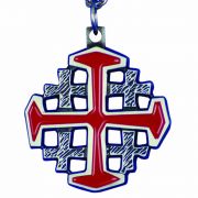 Crusaders Cross Red Enameled Pendant w/24in. Chain - (Pack of 2)