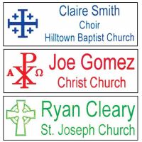 Customized Ministry Church Worker Badge Large, Easy to Read (2 Pack)