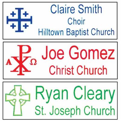 Customized Ministry Church Worker Badge Large, Easy to Read (2 Pack) -  - PB-01