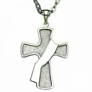 Deacon's Cross - Sterling Silver Pendant Necklace w/Chain