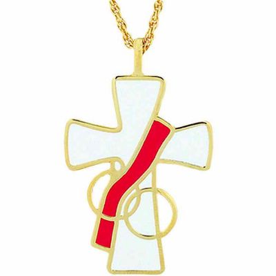 Deacon s Wife Gold Plate with Enamel Color Pendant w/Chain - 2Pk -  - 482-W