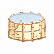 Drum Gold Plated / Enameled Lapel Pin 1/4in. Post / Clutch Back - 2Pk