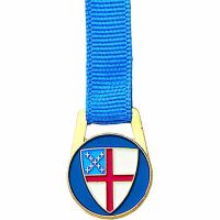 Episcopal Shield Bookmark on Blue Grosgrain Ribbon - (Pack of 2)