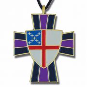Episcopal Shield Enameled Colors on Bronze Pendant w/Cord - 2Pk
