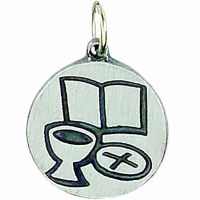 Eucharist/Holy Communion Pewter Pendant w/ Cord - (Pack of 2)