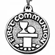 First Communion Antiqued Pewter Pendant w/Chain - (Pack of 2)