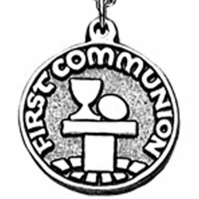 First Communion Antiqued Pewter Pendant w/Chain - (Pack of 2) -  - P-121