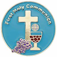 First Holy Communion Gold Plated & Enameled Lapel Pin - 2Pk