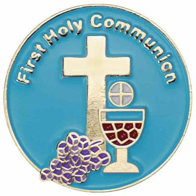 First Holy Communion Gold Plated & Enameled Lapel Pin - 2Pk -  - B-114