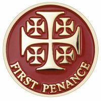 First Penance Gold Plated & Red Enameled Lapel Pin - (Pack of 2)