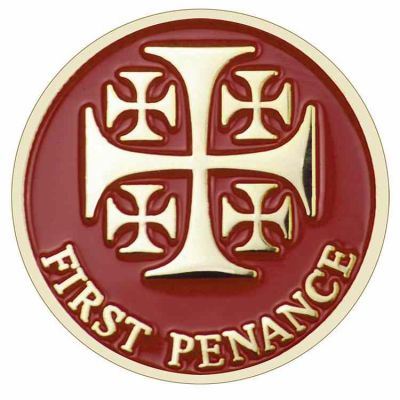First Penance Gold Plated & Red Enameled Lapel Pin - (Pack of 2) -  - A-36