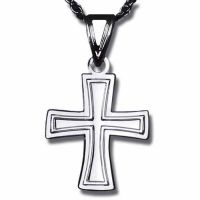 Flared Cross - Sterling Silver Necklace w/Chain