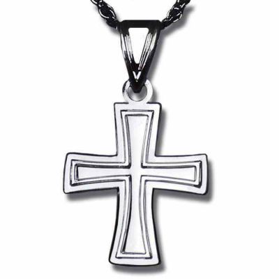 Flared Cross - Sterling Silver Necklace w/Chain -  - 058-S